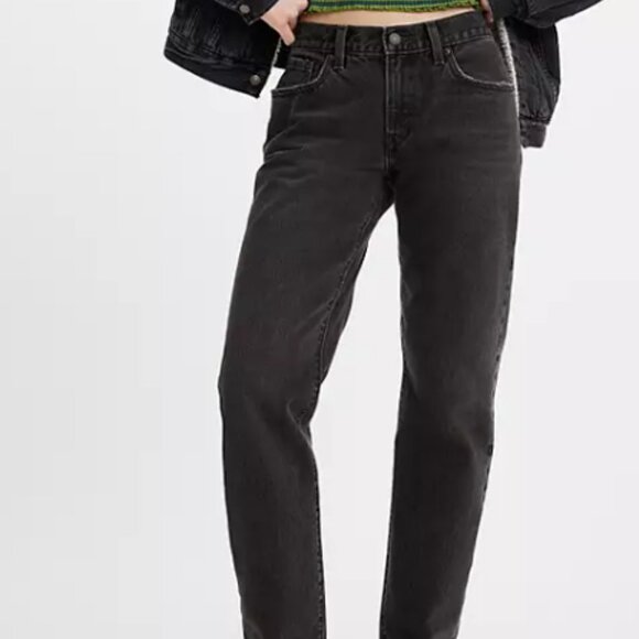 Levi's  Middy Straight Women's Jeans Black Size 24 waist x 29 leg - Picture 1 of 3